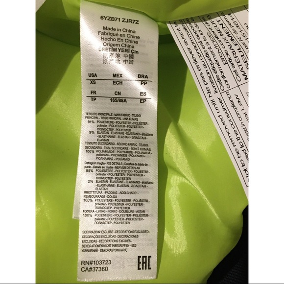 Armani Exchange Men’s Navy Neon Green Lining Neoprene Utility Bomber Jacket - Picture 14 of 15